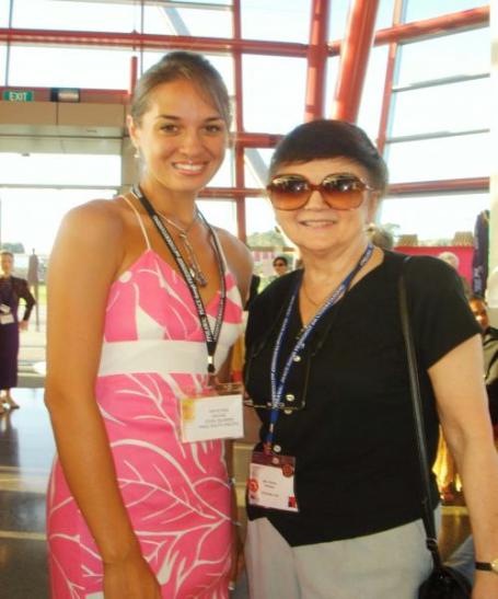 Miss South Pacific and Teresa Hintzke at TelstraClear Pacific Events Centre.