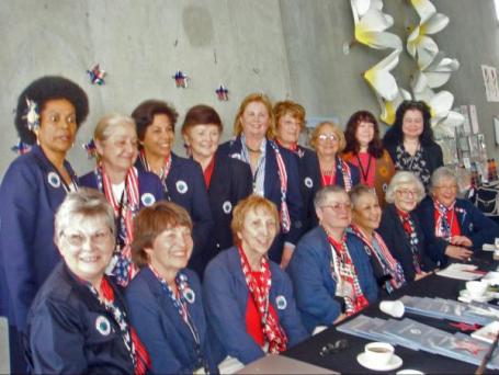 USA Delegates at conference wearing national colors of red, white and blue